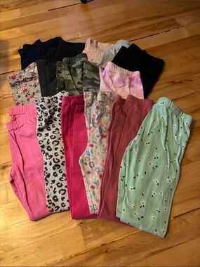 jumping beans Girls' Mix - Pink, Mint, Black & Floral Leggings Bundle 15 pair